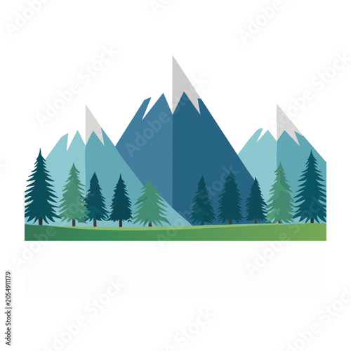 Stylized Mountain Landscape Vector Illustration