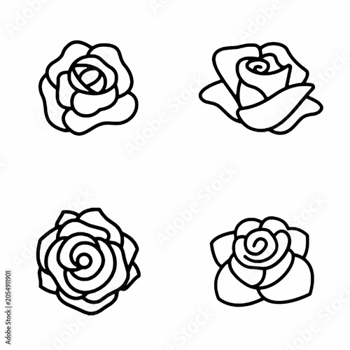 set of roses vector