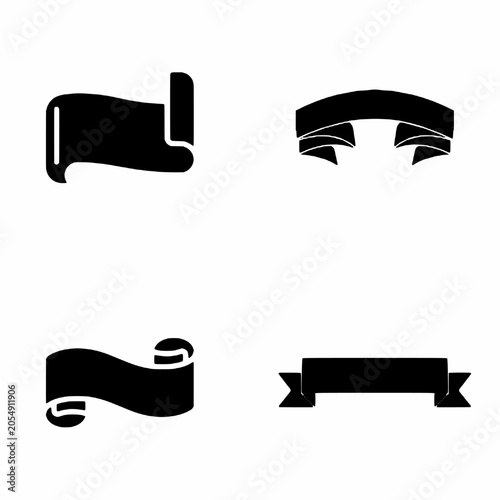 Folded ribbon icon set