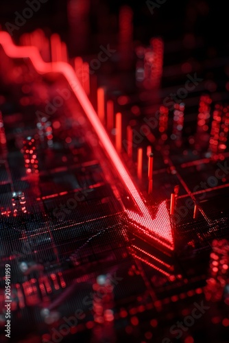 Falling stock market graph