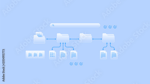 Foto Digital document processing workflow with file management, data validation and approval automation