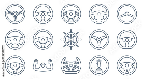 Collection of Vehicle Steering and Control Icons