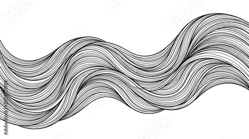 Abstract flowing wavy lines creating an organic hair or water pattern