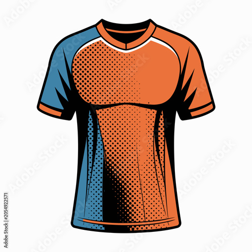 A colorful athletic sports jersey isolated on a white background
