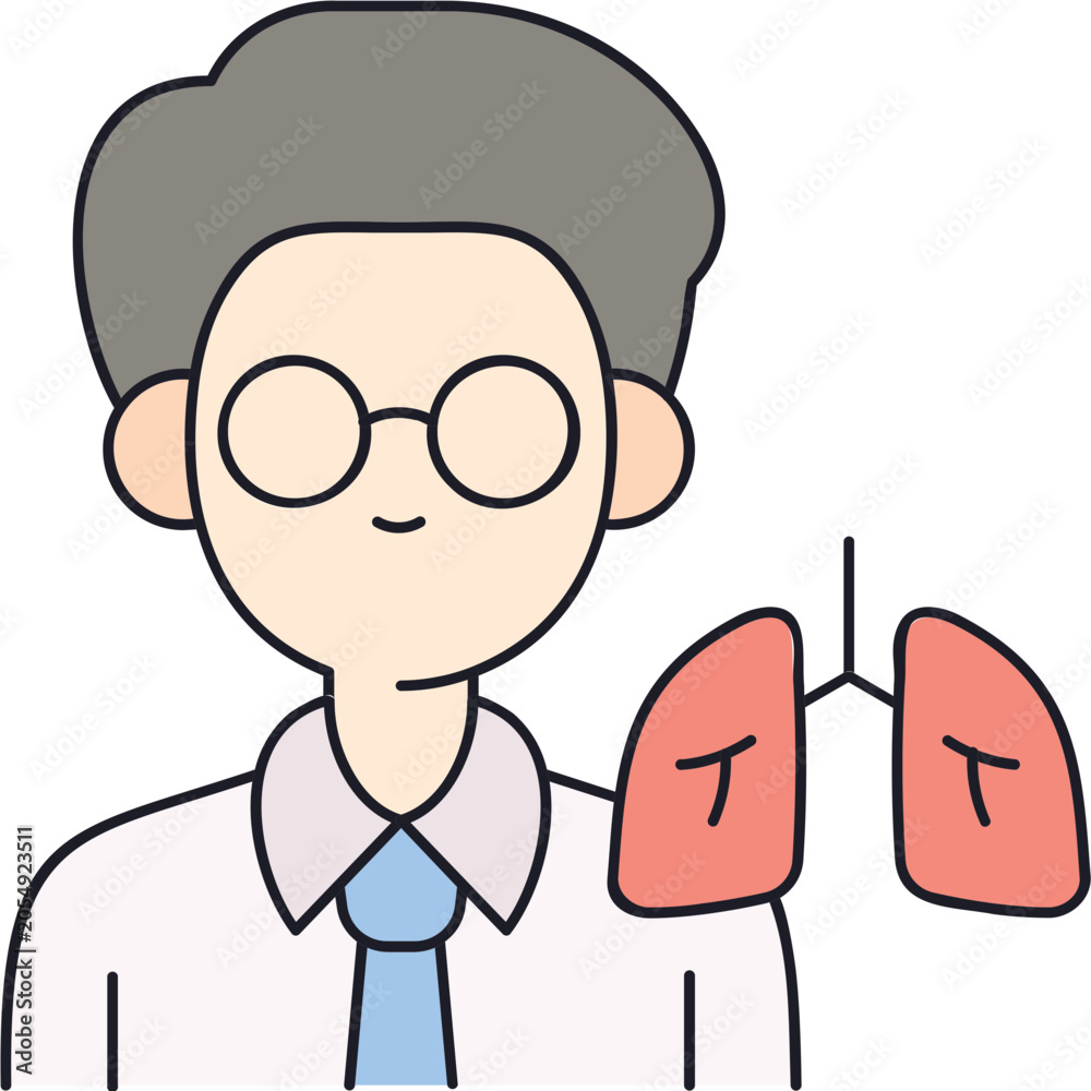 Fototapeta premium Pulmonologist Sticker