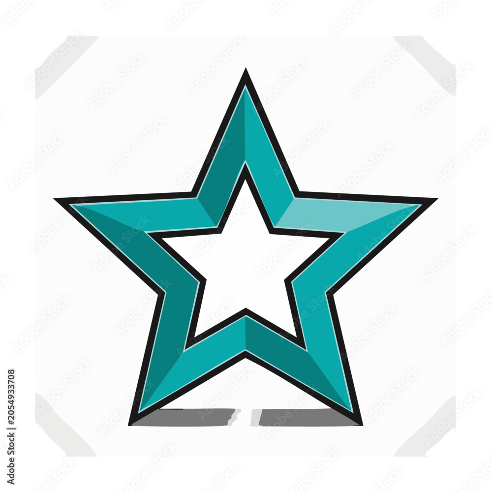 Obraz premium Turquoise Star Vector Graphic