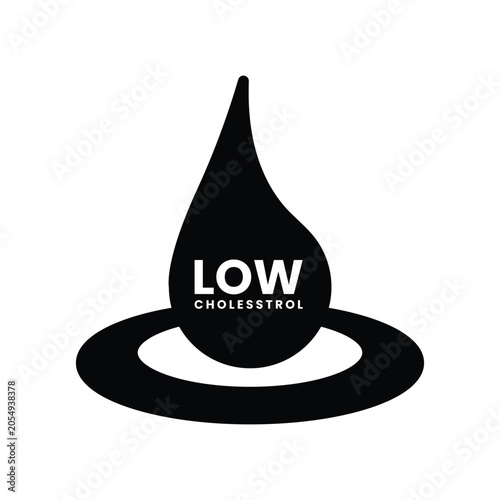 Low cholesterol icon, vector line illustration