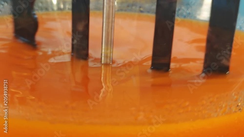 A dispenser for refreshing cold fruit juices or smoothies.