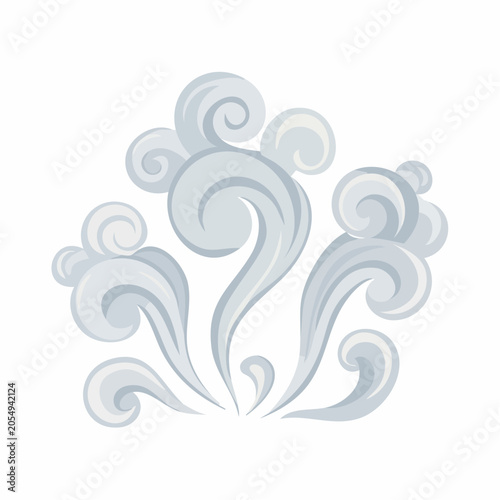 Stylized Swirling Smoke or Steam Design Element