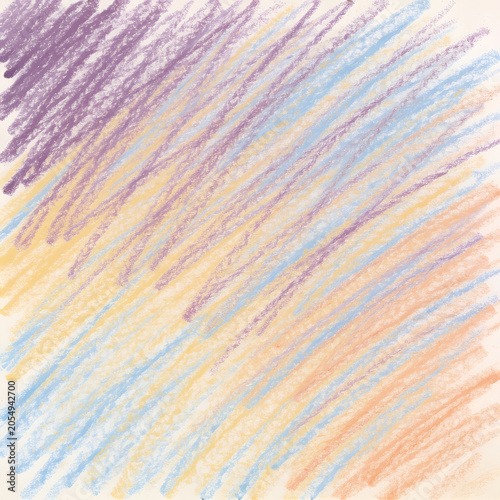 Abstract colorful oil pastel crayon background with textured diagonal lines