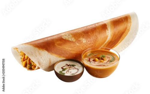 Dosa, isolated on white background.
