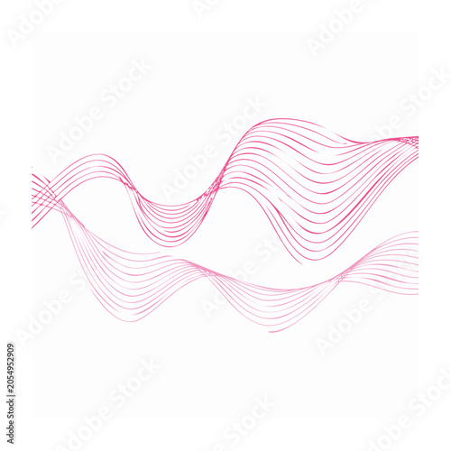 Abstract Pink Wavy Lines Vector Graphic
