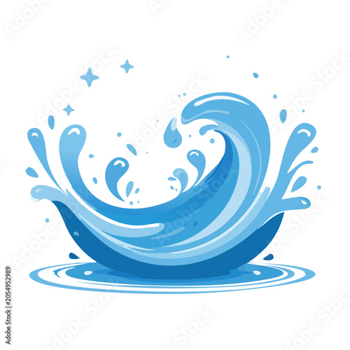 Blue Water Splash Vector Graphic