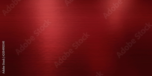 Brushed Red Metal Texture: A close-up view of a brushed red metal surface, reflecting ambient light with subtle highlights and a deep, rich color.