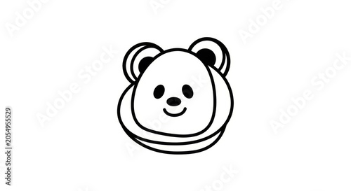 Cute cartoon bear face illustration.