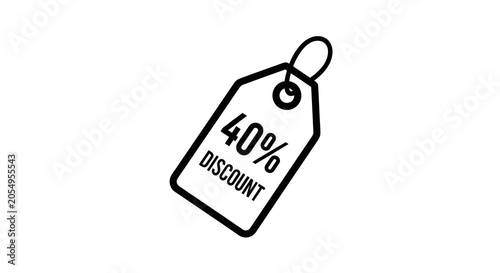 Discount label with 40 percent off.