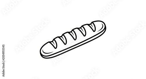 Delicious French Baguette Bread Illustration.