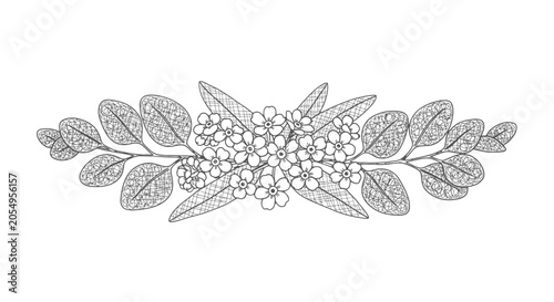 Fotografie Detailed Illustration of Floral Brooch Design.
