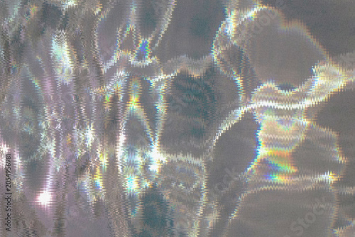 Schilderij op canvas Colorful oil slick reflection on wet asphalt with abstract rainbow patterns