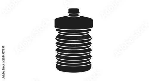 Obraz na płótnie Black Collapsible Silicone Water Bottle Illustration.