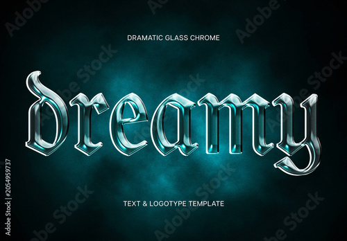 Dramatic Glass Text Effect – Chrome Typography for Logo, Poster & Branding (PSD)