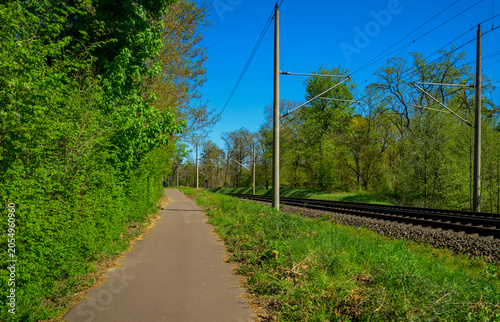 Bike path running along railway near kirchmöser