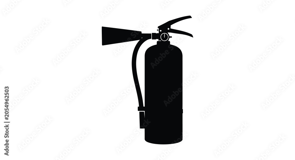Fototapeta premium fire extinguisher silhouette against a white background safety equipment illustration silhouette