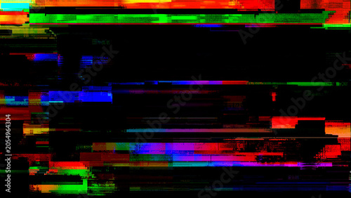 Fotografía Dark digital glitch background with vibrant RGB distortion effect