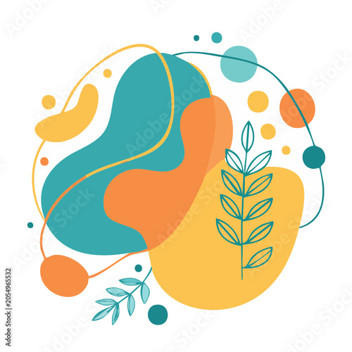 Abstract shapes and leaf design