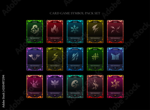 Fantasy Status Effect Card Collection with RPG Buff and Debuff Trading Game Pack