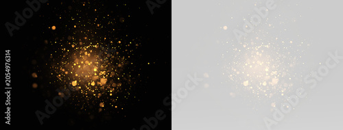Canvastavla Golden magic dust explosion with glittering sparkle particles