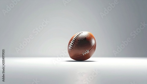 American Football Ball on a White Surface with Soft Lighting.