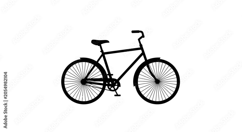 Fototapeta premium Black Bicycle with Spoke Wheels.