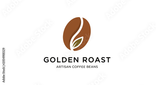 Coffee Bean Logo Vector, Premium Coffee Shop and Cafe Branding Identity Concept