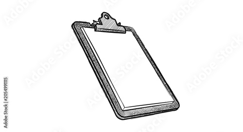 Quadro su tela Blank Clipboard with Empty Paper Sheet.