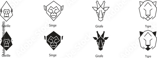 Photography Geometric animal head logos