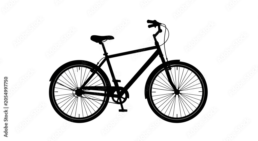 Fototapeta premium Black Bicycle with Spoke Wheels.
