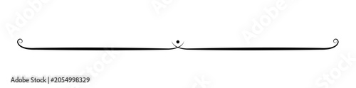 Vintage dividing line for text, website, black, PNG available, vector