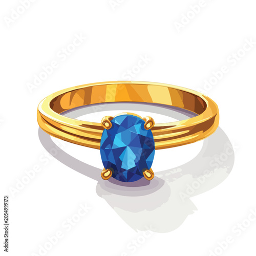 A beautiful gold ring featuring a sparkling oval blue gemstone set in a classic design.