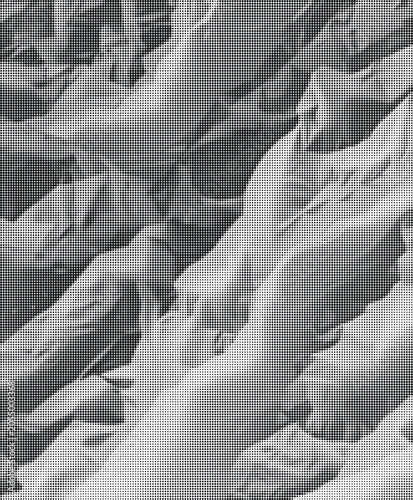 Konstfotografi Close-up view of crumpled fabric sheets on a surface with many folds