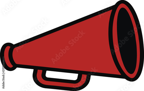 Red Retro Cheerleading Megaphone Vector