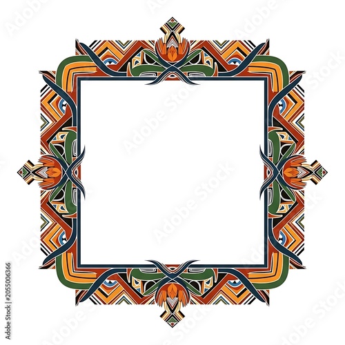 Ornate golden frame with intricate floral and leaf patterns.