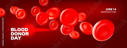 Bild auf Leinwand 3D blood red cells background