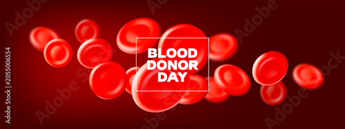 Cuadro en lienzo 3D blood red cells background
