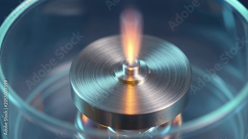 Spinning Flame on a Metallic Surface