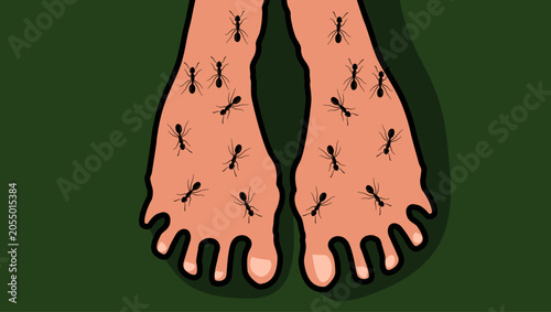 Φωτογραφία Itchy skin on legs, color vector illustration