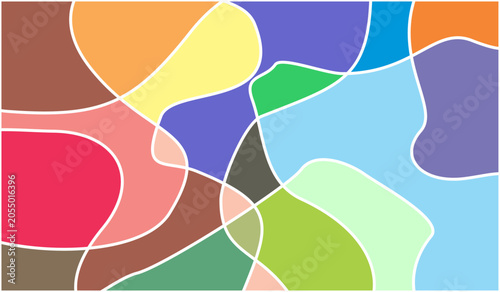 Colorful Abstract Mosaic Background Vector with Irregular Editable Shapes, Modern Artistic Pattern Design