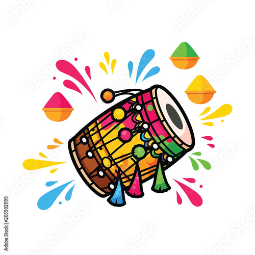 Foto Colorful Indian Drum Instrument Music.