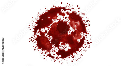 Fotografija Spreading red blood puddle and violent splatter stain