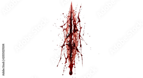 Foto Deep bleeding vertical slash wound on human flesh